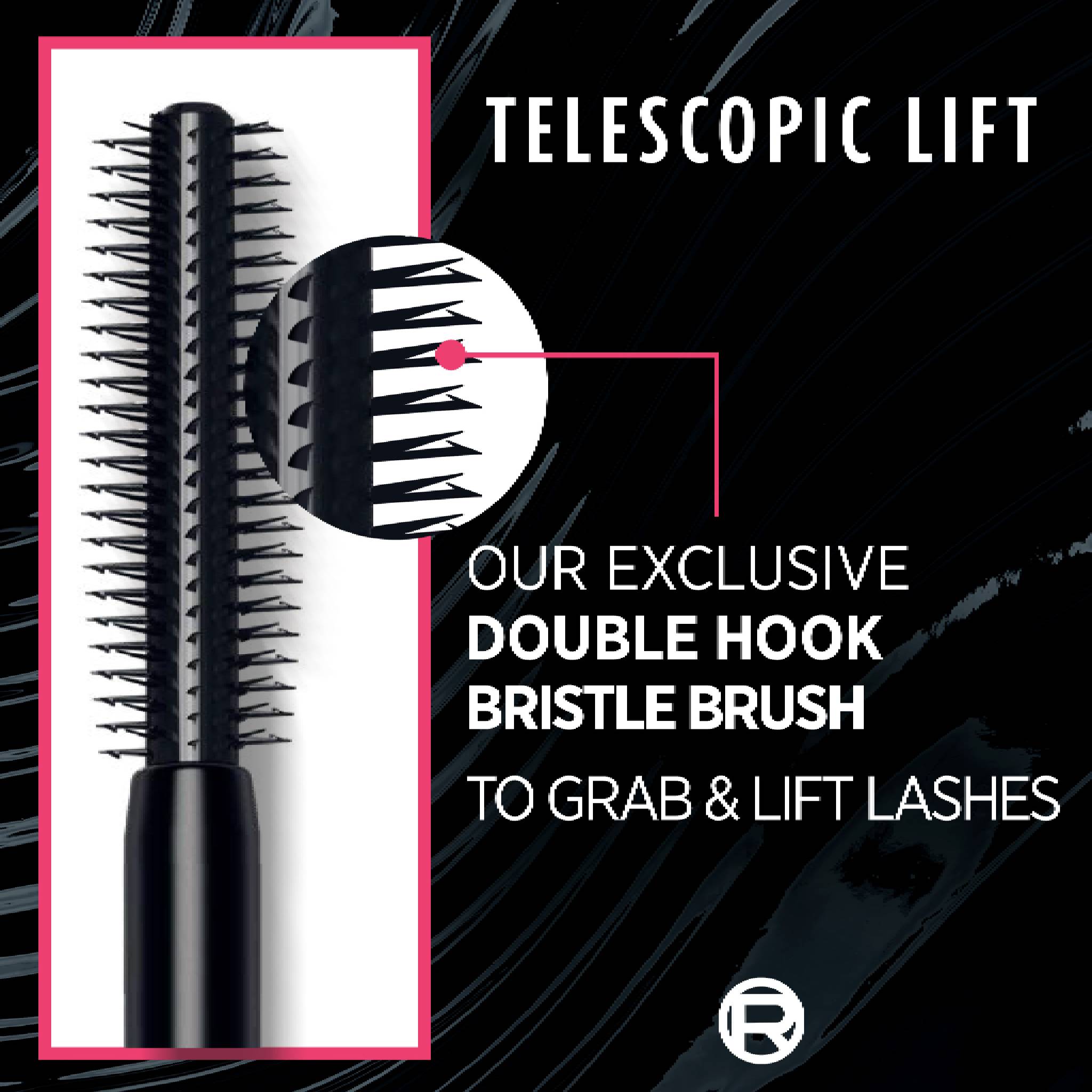 Telescopic Lift Washable Mascara, Lengthening and Volumizing, Lash Lift with Up to 36HR Wear