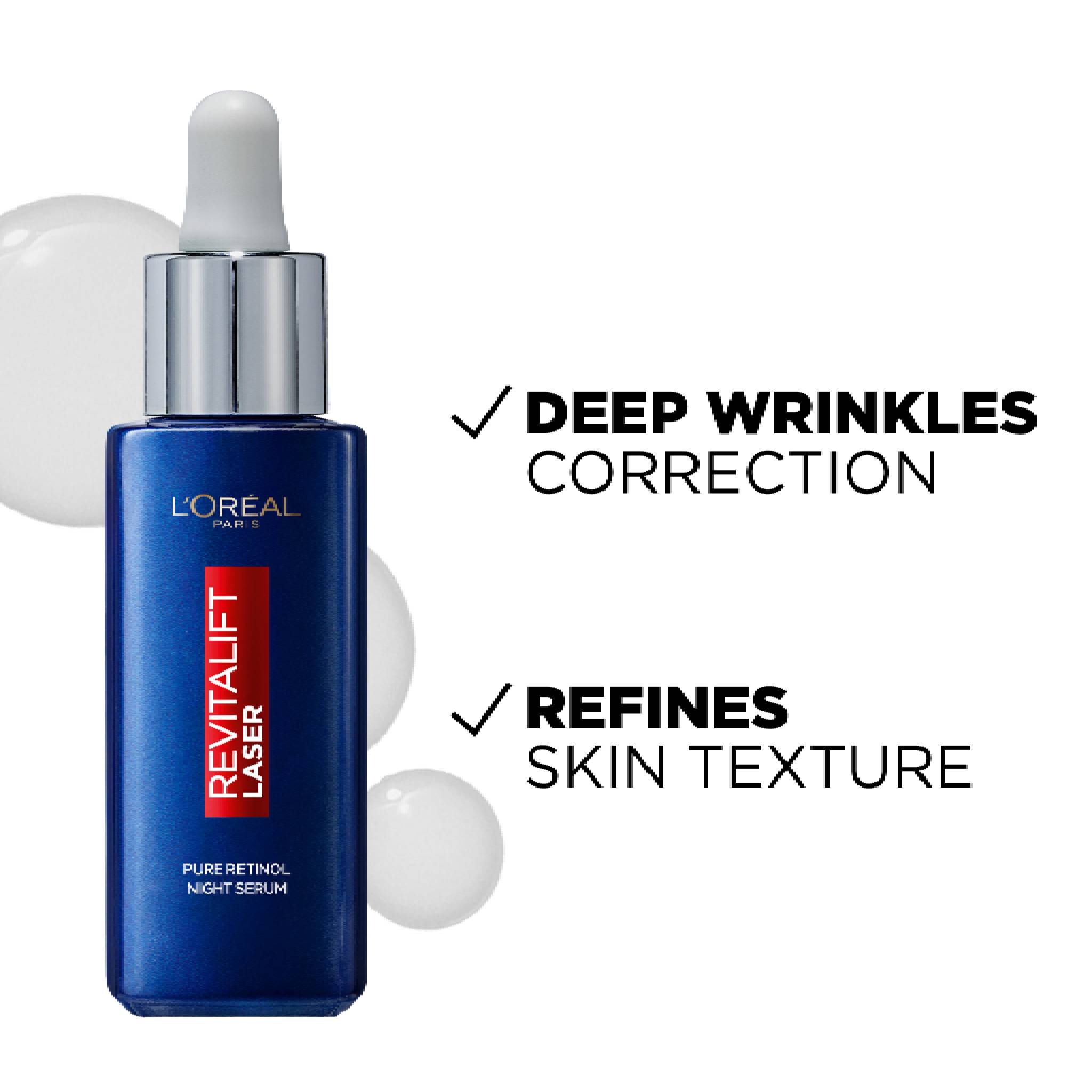 Revitalift Retinol Night Serum For Face, With 0.2% Pure Retinol, Moisturizes Skin and Eliminates Deep Wrinkles, For All Skin Types