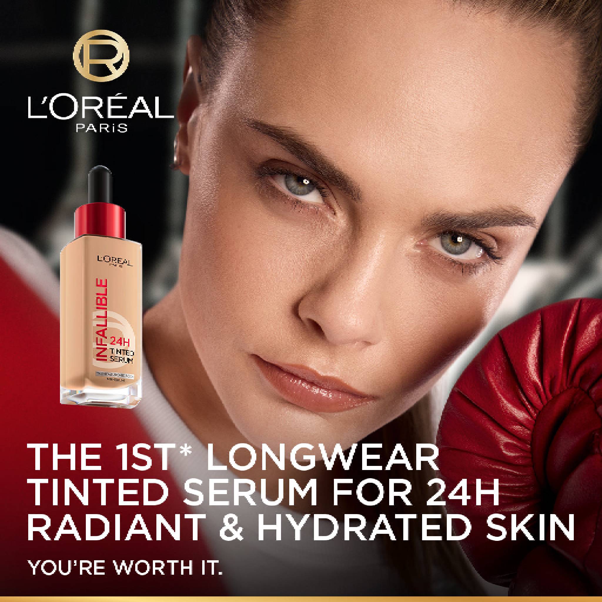 24H Tinted Serum with 1% Hyaluronic Acid for Radiant Hydrated Skin, Light to Medium Coverage