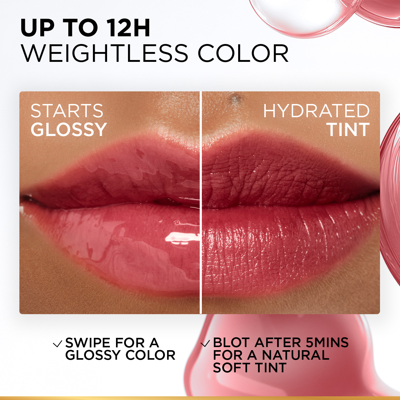 Loreal Hyaluron Tint Lip Stain Serum Long Lasting, Hydrating Lip Makeup Infused with Hyaluronic Acid Lebanon