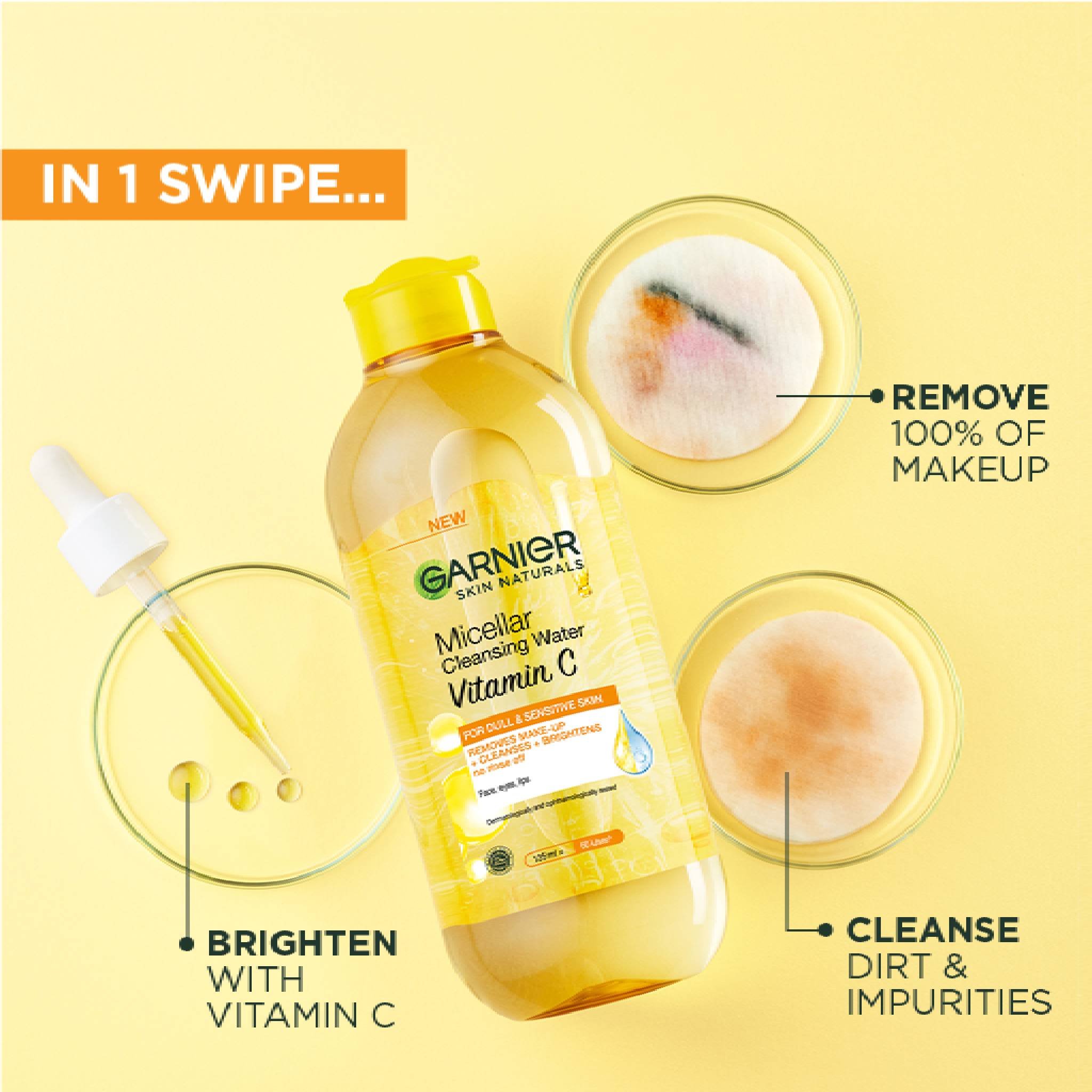 Vitamin C Micellar Water Facial Brightening Cleanser and Makeup Remover
