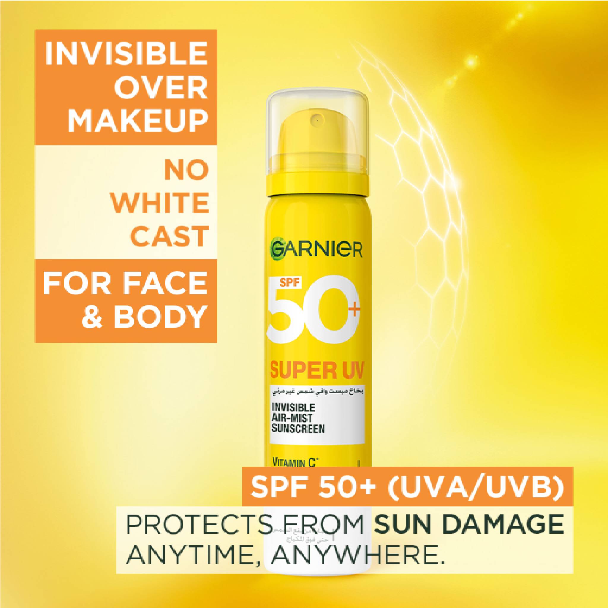 Super UV Invisible Air Mist Face & Body Sunscreen - To Correct And Protect Your Skin With SPF 50+