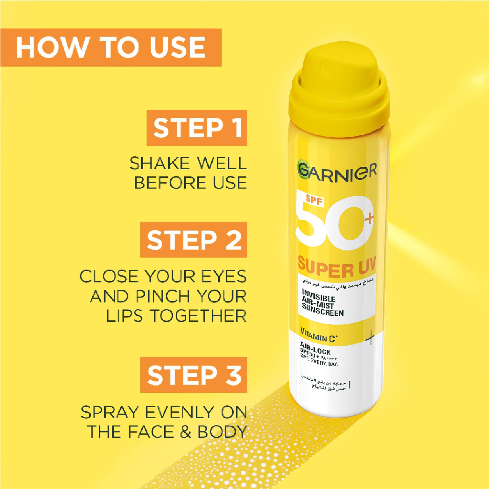 Super UV Invisible Air Mist Face & Body Sunscreen - To Correct And Protect Your Skin With SPF 50+