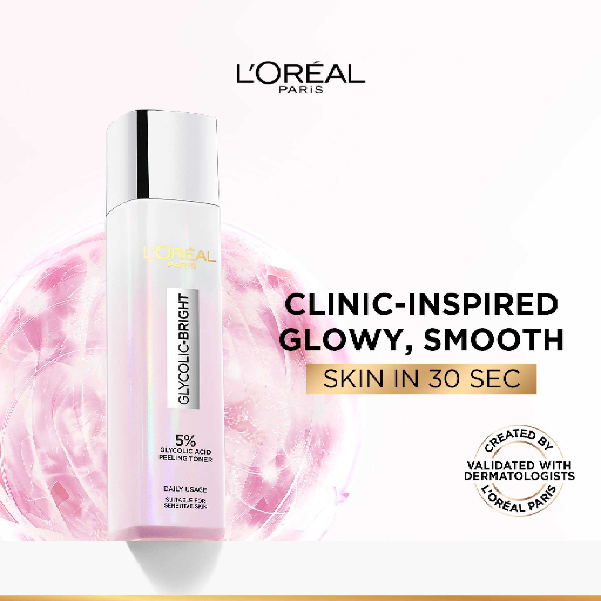 5% Glycolic Acid Peeling Toner for Instant Glowing Skin