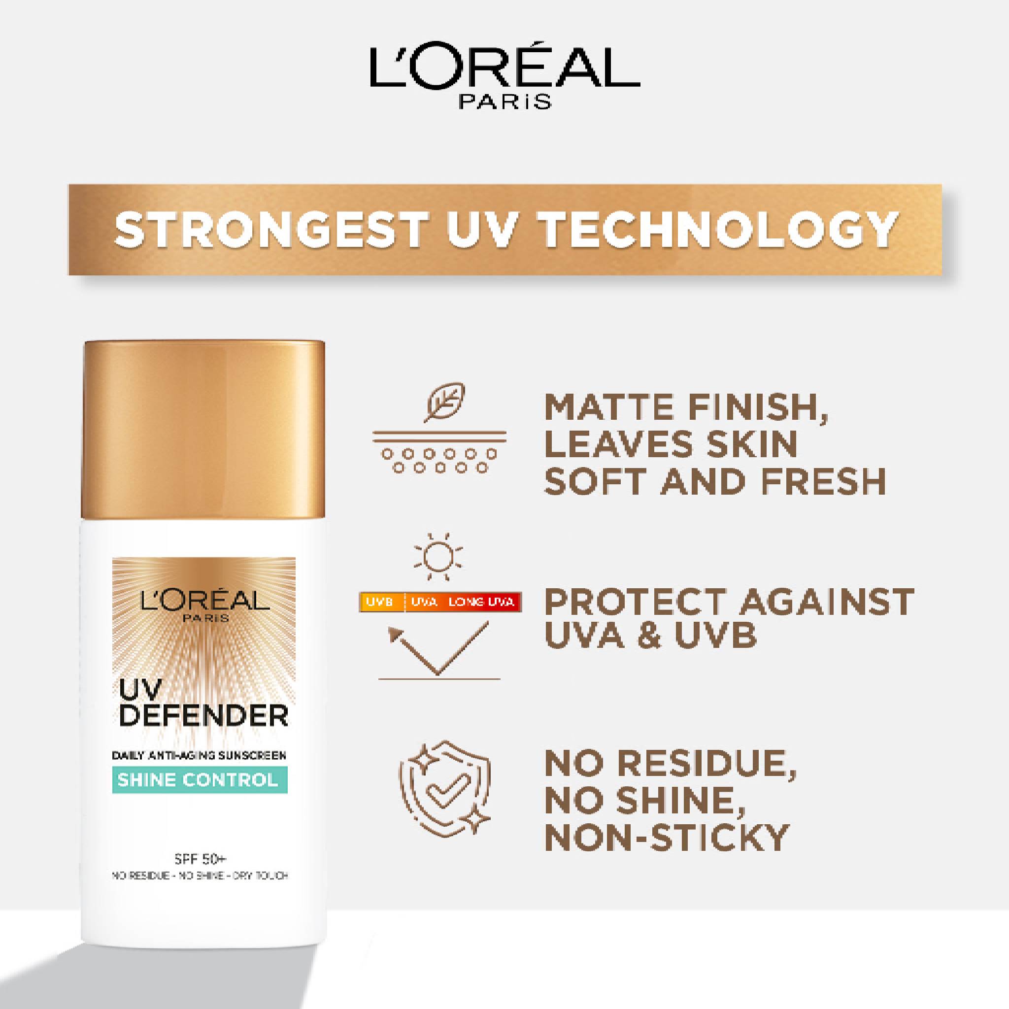 UV Defender Sunscreen SPF50+/PA++++ - Shine Control