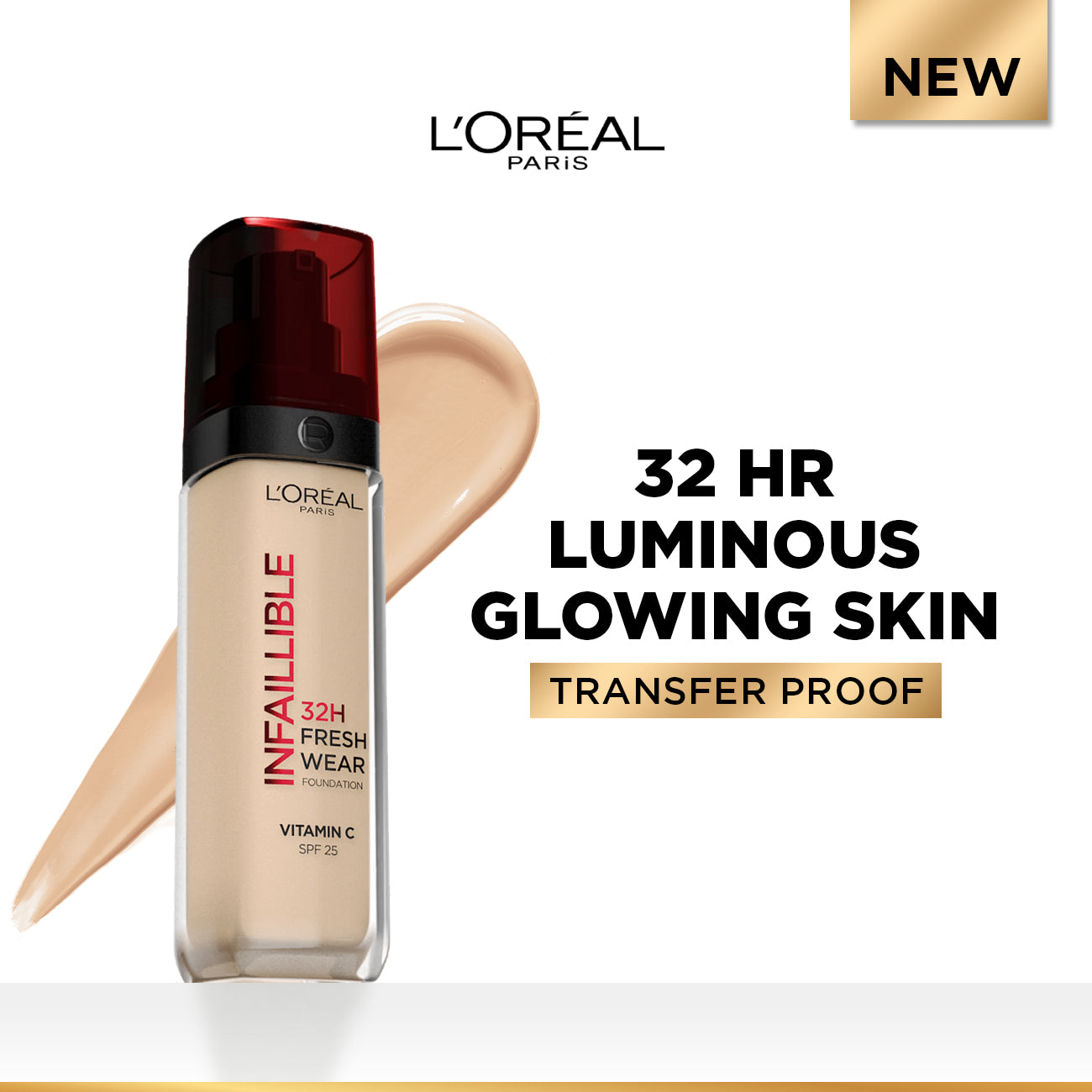 Makeup Infaillible 32H Freshwear Longwear Liquid Foundation, Vitamin C, SPF25