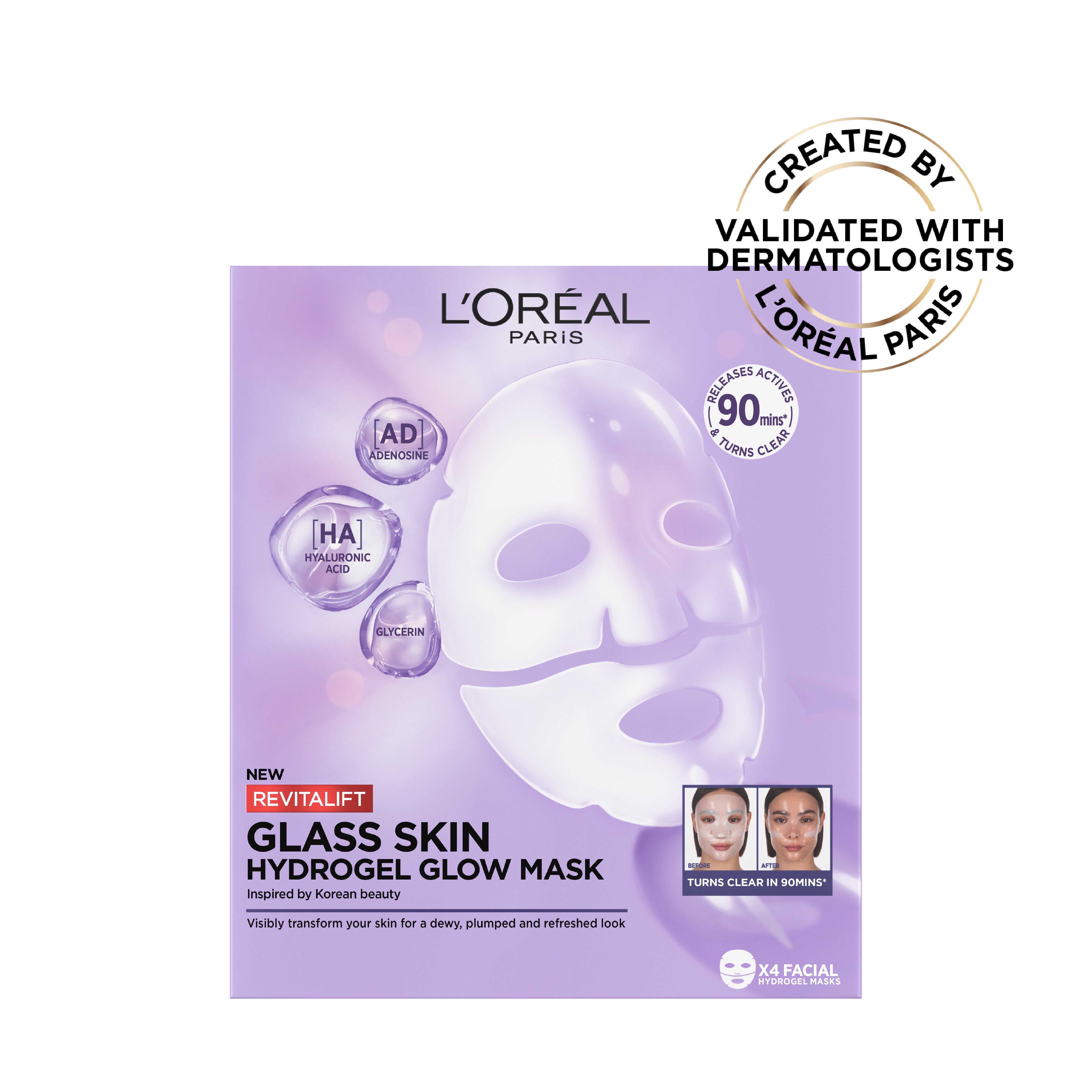 Revitalift Glass Skin Hydrogel Glow Mask