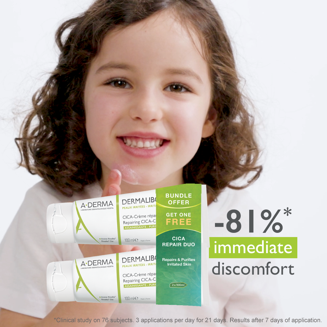 Buy One Get One A-Derma Dermalibour Cicapurfying repair cream 100ml