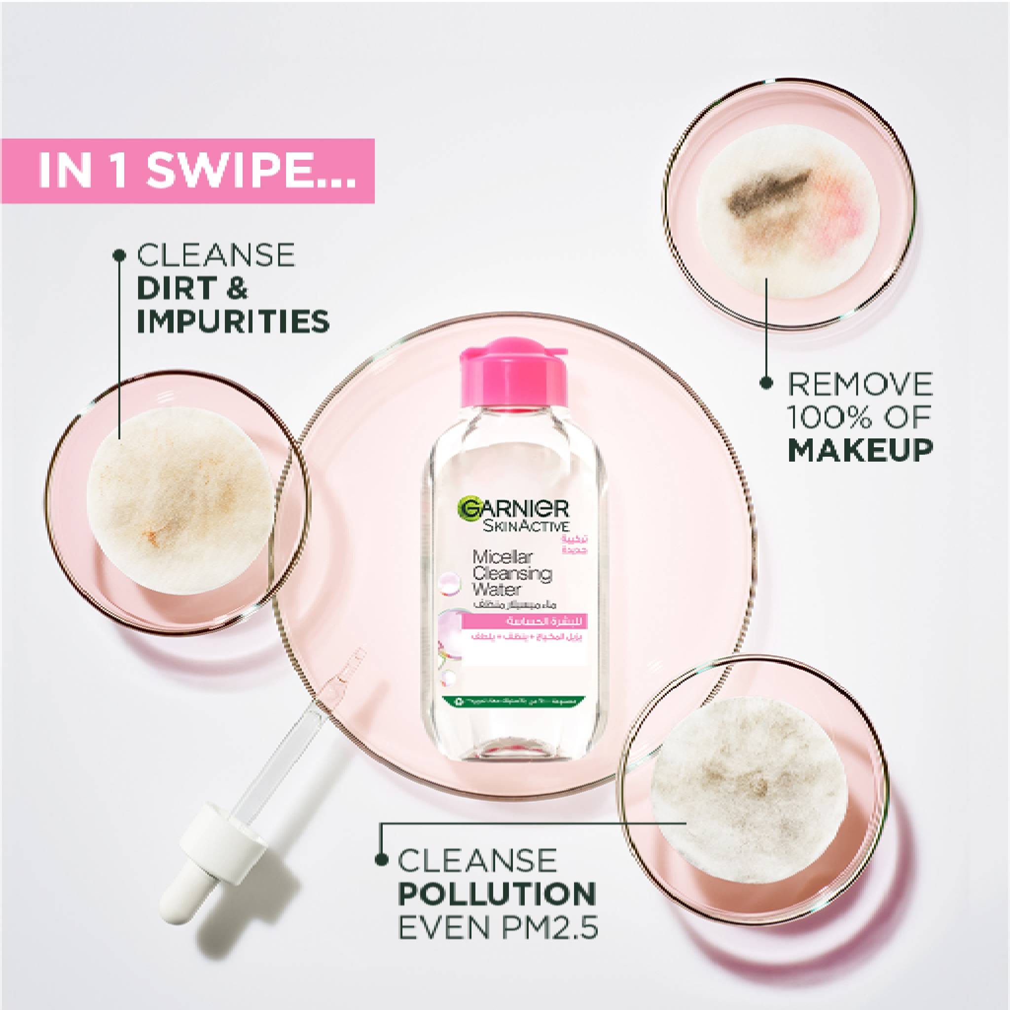 Micellar Water Facial Cleanser and Makeup Remover Pink for Sensitive Skin