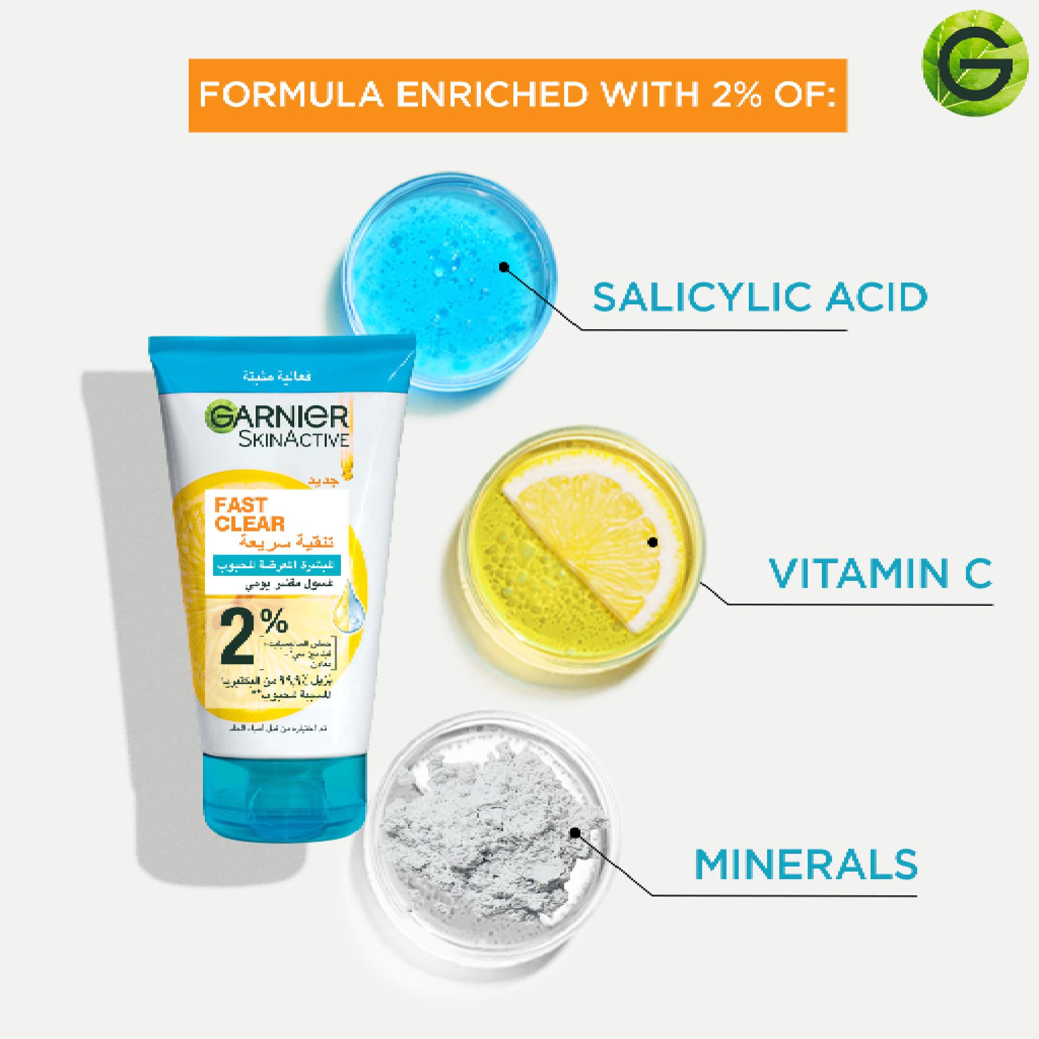 Fast Clear [2%] Salicylic Acid & Vitamin C - 3-in-1 Anti-Acne Exfoliating Wash