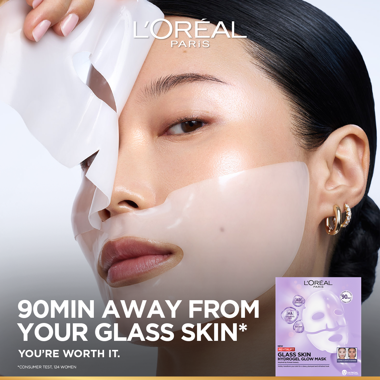 Revitalift Glass Skin Hydrogel Glow Mask