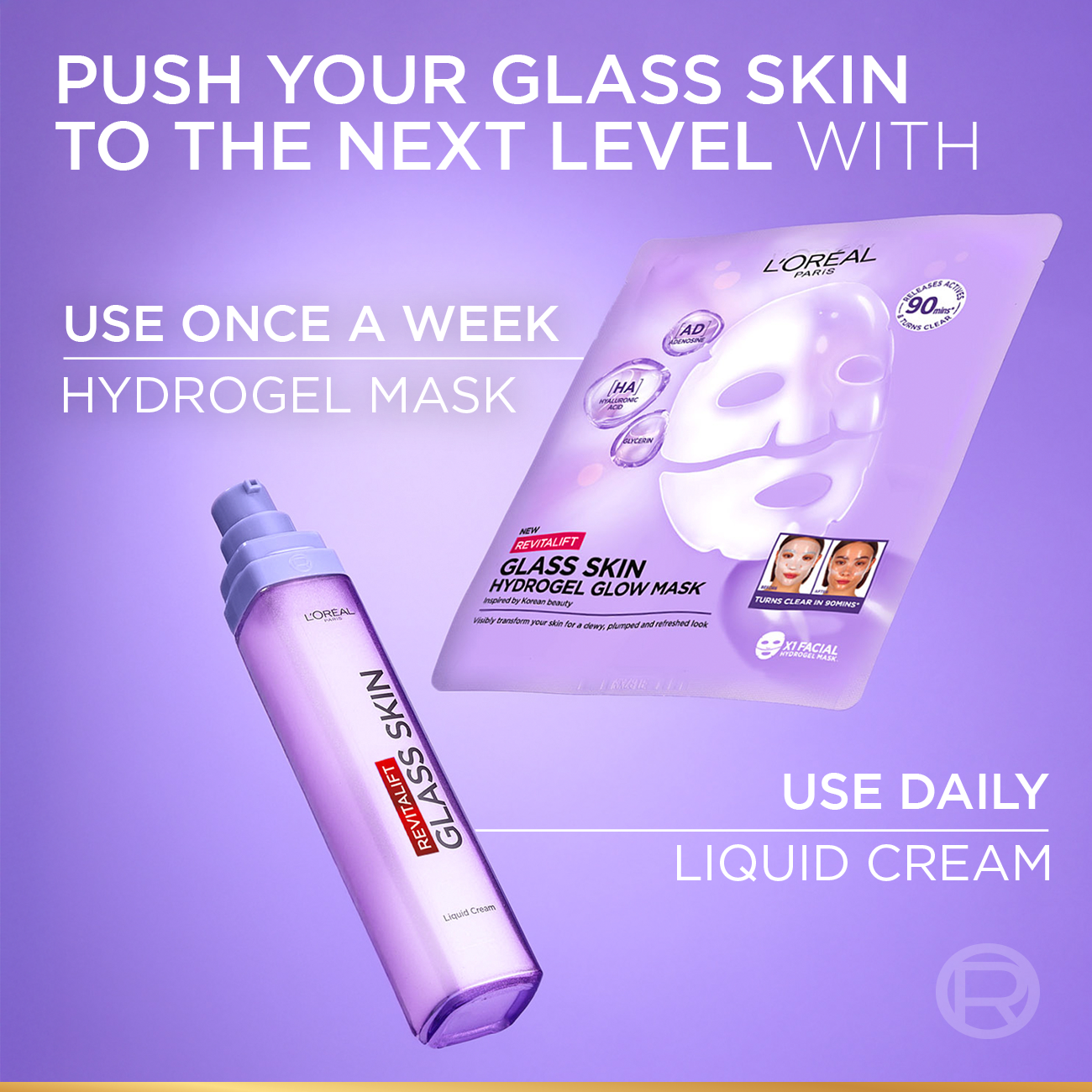 Revitalift Glass Skin Hydrogel Glow Mask