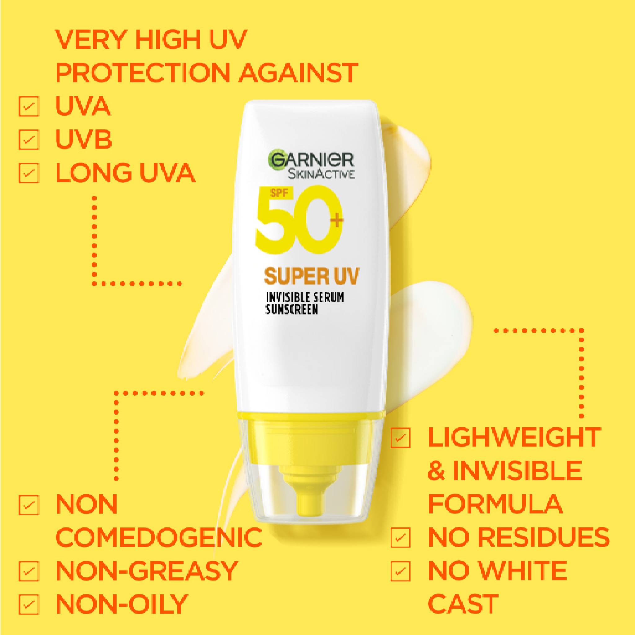 Super UV Invisible Serum Sunscreen To Correct And Protect Your Skin With Spf50+, For All Skin Types