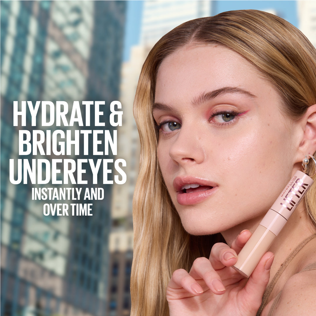 Lifter Serum Concealer, Full Coverage, Includes 2% Peptides + Caffeine to Hydrate & Brighten Under Eyes