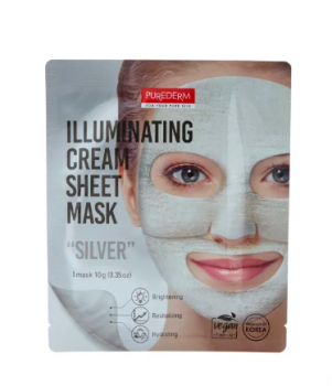 Purederm Illuminating Cream Sheet Mask Silver
