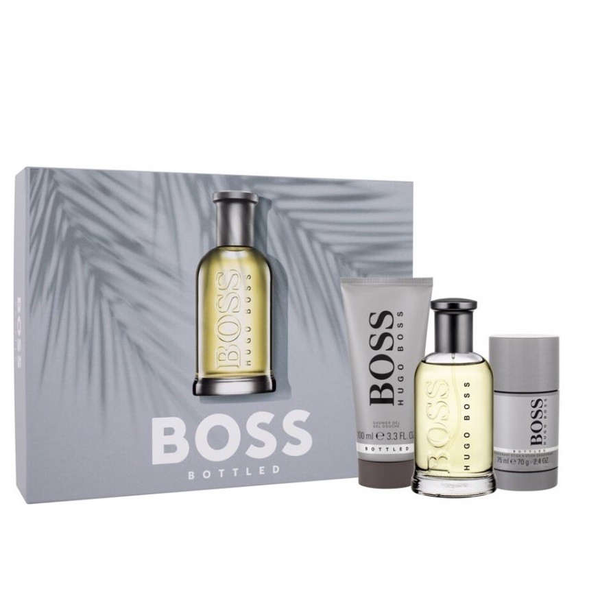 Boss Bottled Gift Set Eau De Toilette 100ml Deodorant Stick 75g Shower Gel 100ml