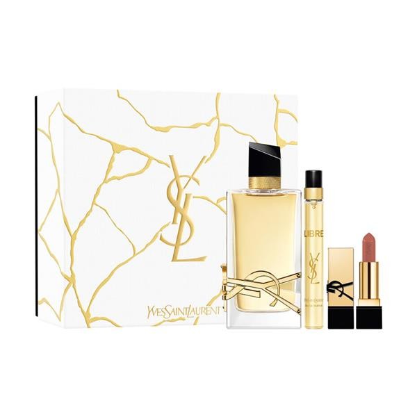 Libre Gift Set, Eau De Parfum 90ml + Eau De Parfum 10ml + Rouge Pur Couture Lipstick Nu Muse